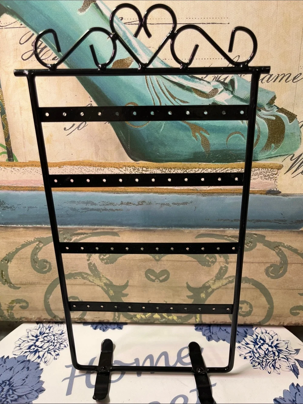 Black Metal Jewelry & Earring Organizer Stand